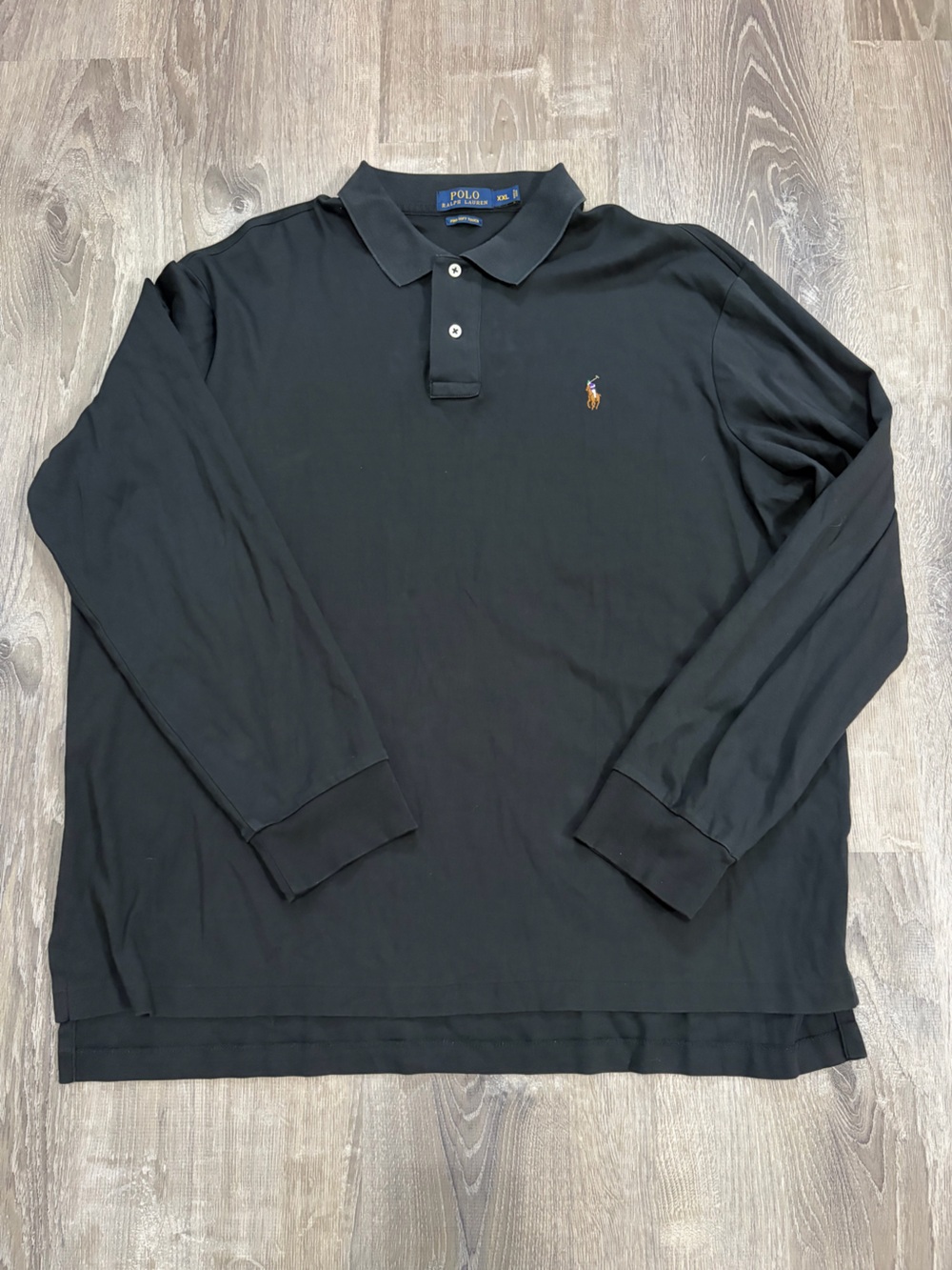 Polo Ralph Lauren Black Long Sleeve Polo Shirt XXL